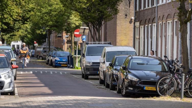 Geparkeerde auto's langs een straat