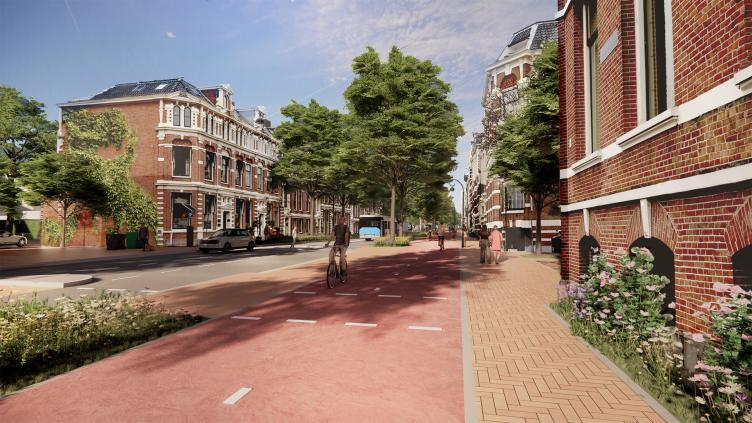 Impressie van hoe de Wilhelminastraat eruit gaat zien