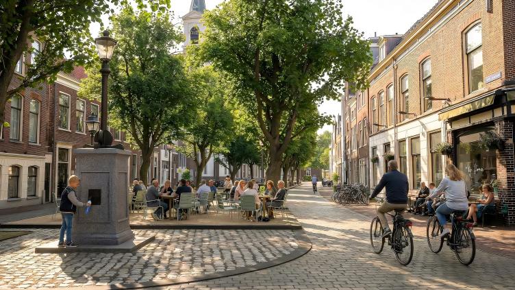 Een digitale impressie van hoe de Nieuwe Groenmarkt eruit komt te zien na de herinrichting