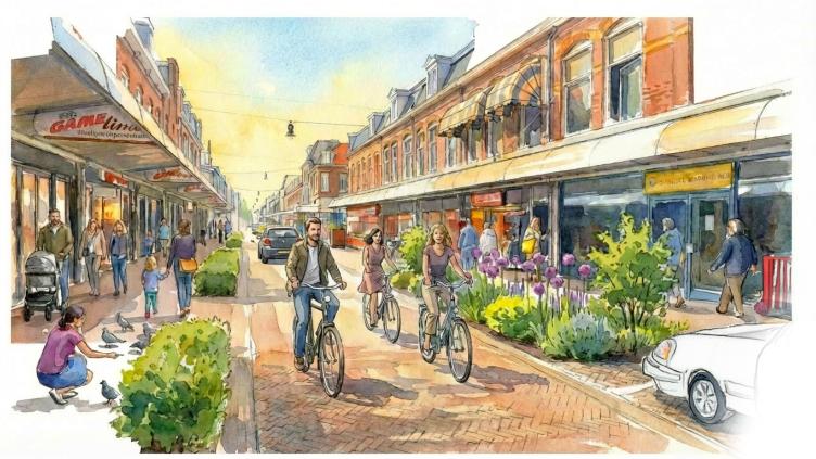 Tekening van definitief ontwerp van de Cronjestraat.