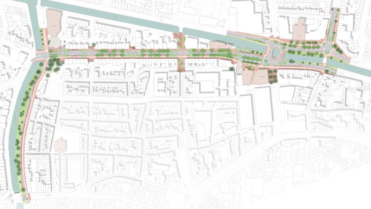 Het voorlopig ontwerp voor de Wilhelminastraat en omgeving