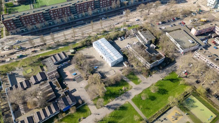 Luchtfoto van het Beatrixplein
