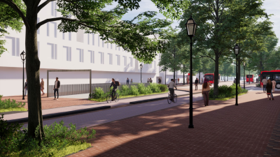Artist impression fietsenstalling Houtplein