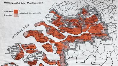 Kaart overstromingen 1953