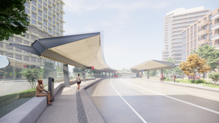 Impressie van het nieuwe busstation