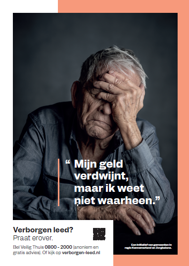 Poster van een verdrietige oude man