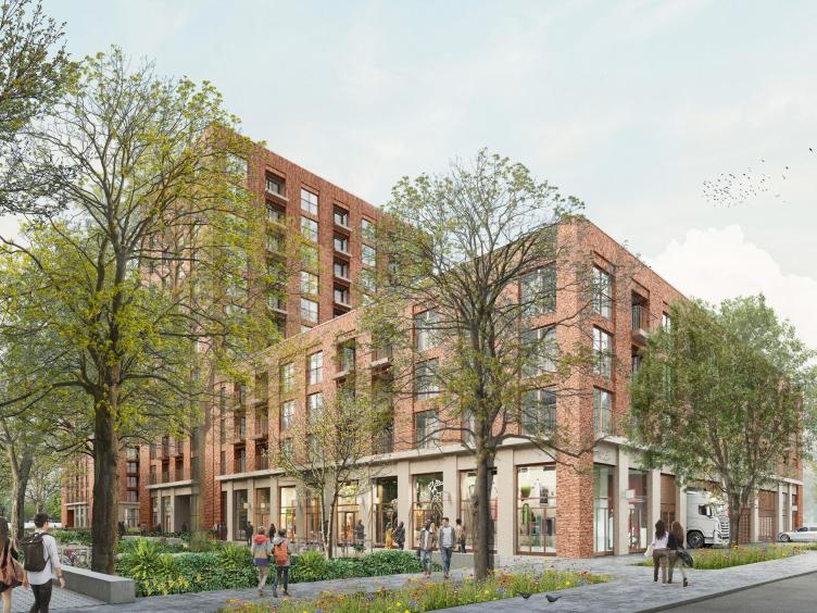 Digitale schets van het Beatrixplein na de vernieuwing