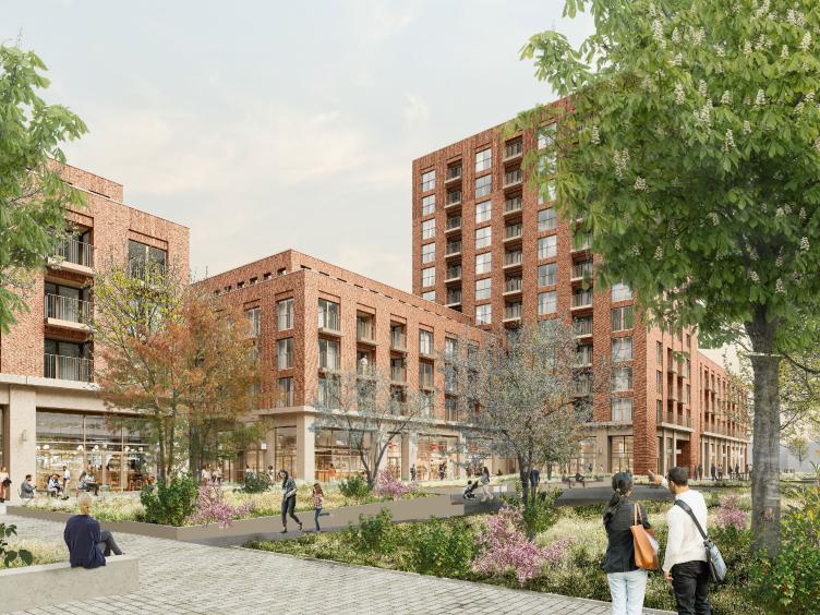 Digitale schets van het Beatrixplein na de vernieuwing