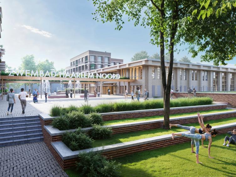 Schetsontwerp nieuw zwembad Noord