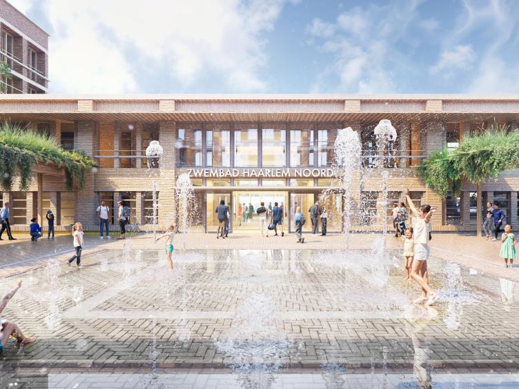 Schetsontwerp nieuw zwembad Noord