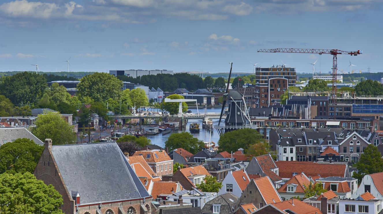 Luchtfoto van het Spaarne
