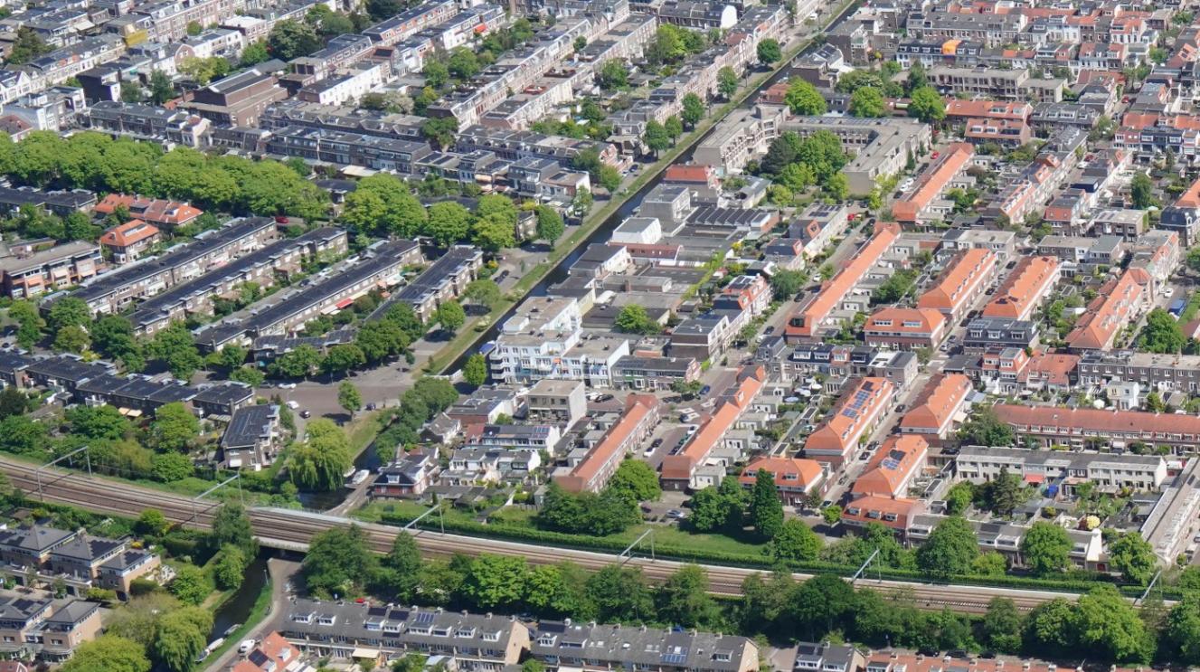Luchtfoto van Leidsebuurt