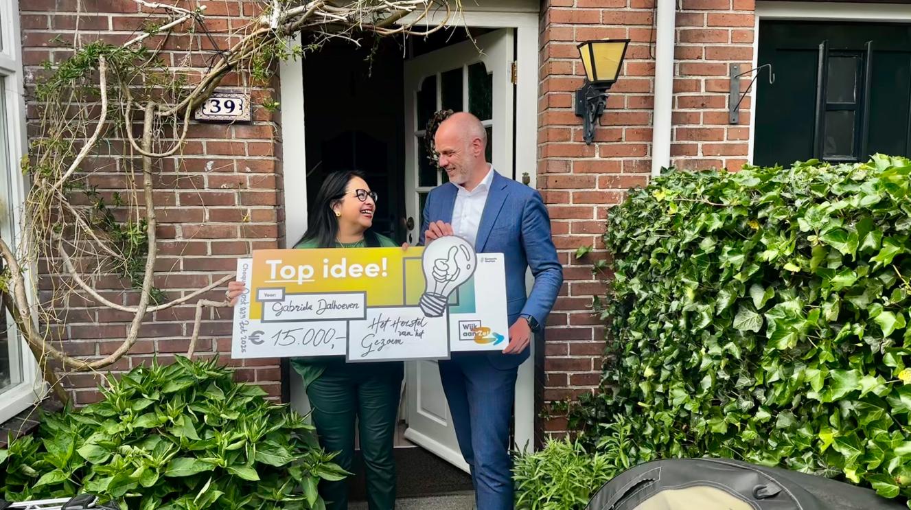 Initiatiefnemer Gabriela Dalhoeven en wethouder Bas van Leeuwen 