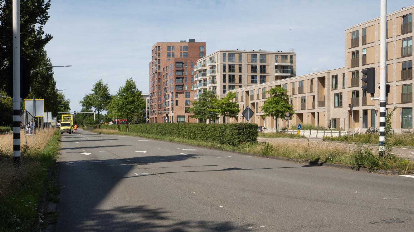 De Europaweg voor de werkzaamheden