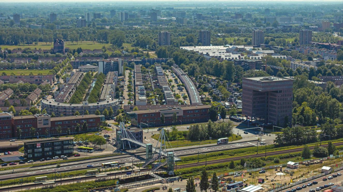 Luchtfoto van het gebied Oostpoort