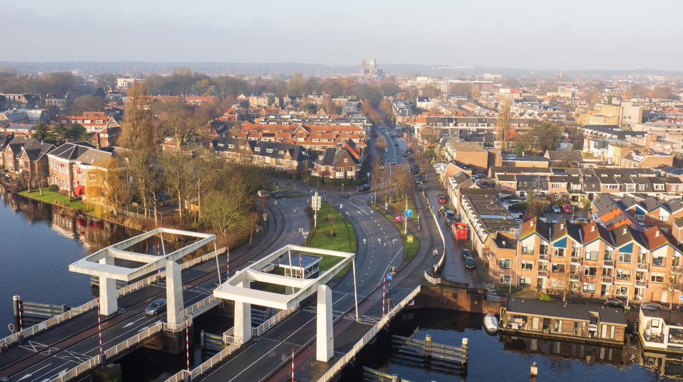 Een luchtfoto van Haarlem