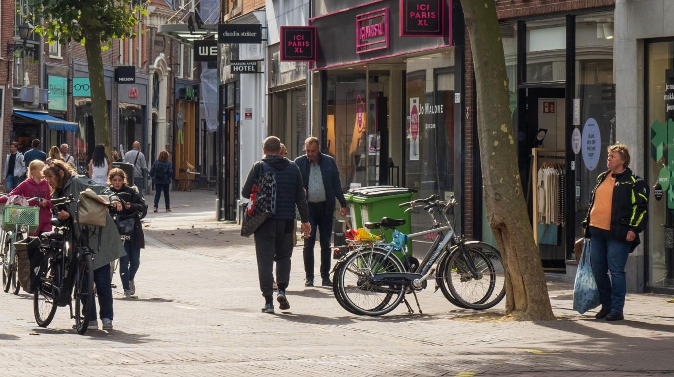 Winkelend publiek in Grote Houtstraat