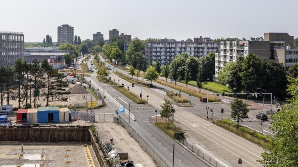 Foto van de Europaweg in Haarlem Schalkwijk van voor het begin van de werkzaamheden